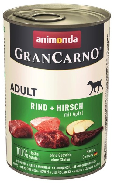 Animonda Dog Dose GranCarno Adult Hirsch & Apfel 400g