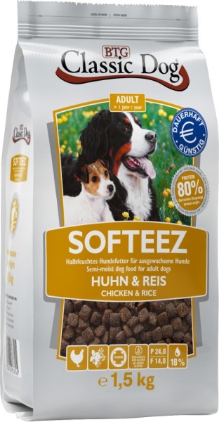 Classic Dog Adult Softeez Huhn + Reis 1,5kg