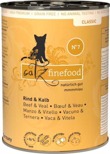 Pets Nature Catz finefood No.7 Kalb und Rind 400g Dose