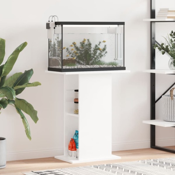 Aquariumständer Hochglanz-Weiß 60,5x36x72,5 cm Holzwerkstoff