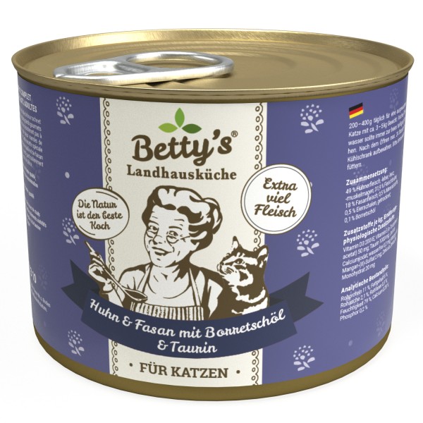 Betty's Katze Huhn & Fasan mit Borretschöl 200gD