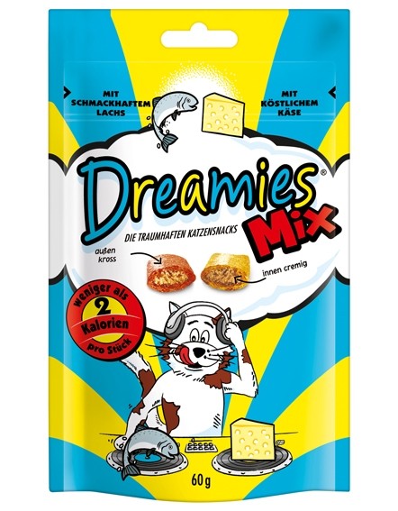 Dreamies Cat Snacks Mix mit Lachs & Käse 60g