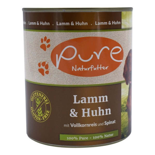PURE Naturfutter Hundemenü CLASSIC Lamm & Huhn mit Vollko