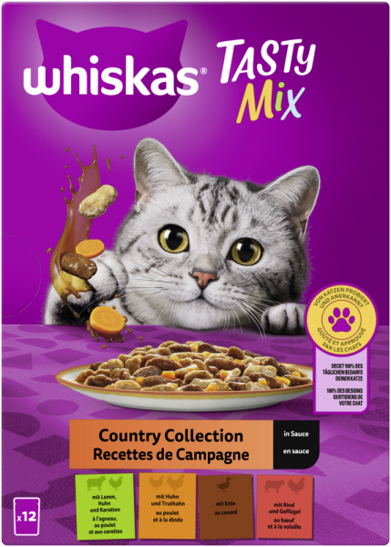 Whiskas M.P Tasty Mix CountryCol in Sauce 12x85gP