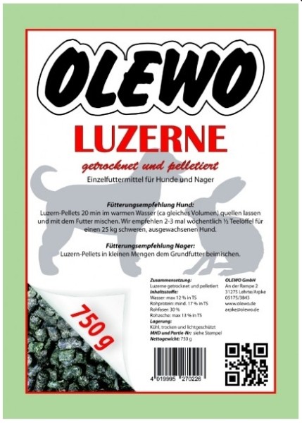 OLEWO Luzerne-Pellets 750g