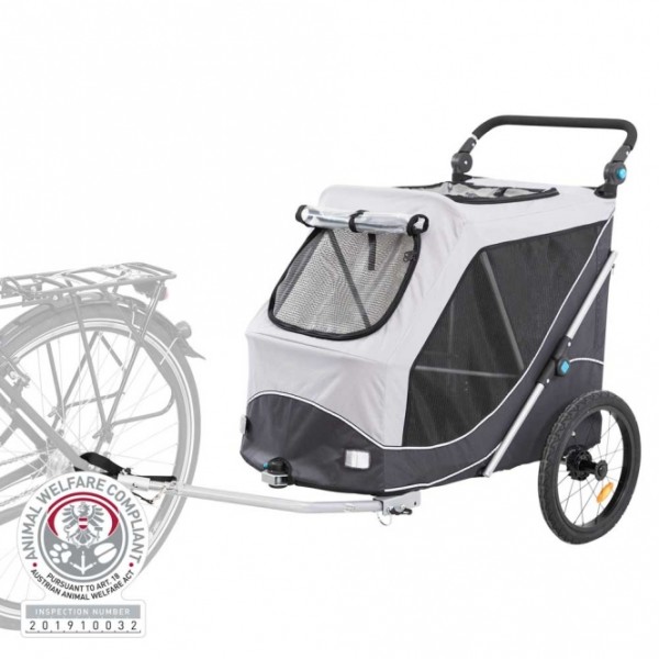 Trixie Fahrrad-Anhänger für Hunde - grau/schwarz - L