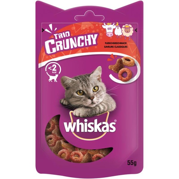 Whiskas Snack Trio-Crunchy Rind, Huhn, Lamm 55g