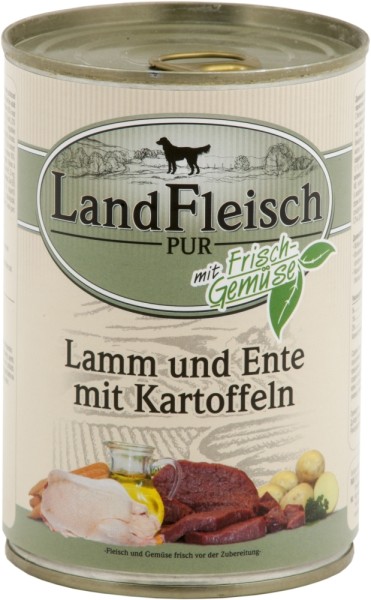 LandFleisch Hunde Dose Pur Lamm & Ente & Kartoffel