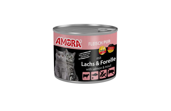AMORA Cat Fleisch Pur Lachs+Forelle 200gD