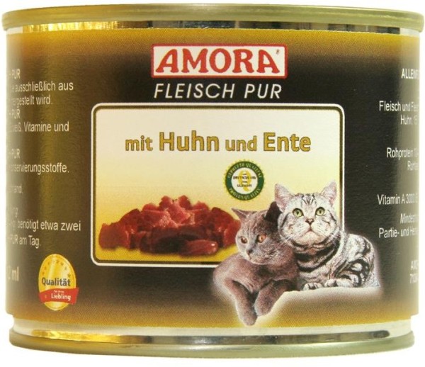 AMORA Fleisch pur mit Huhn+Ente 200g