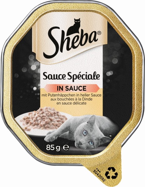 Sheba Schale Speciale mit Putenhäppchen in heller Sauce 85g