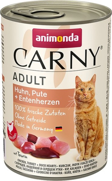 Animonda Cat Dose Carny Adult Huhn & Pute & Entenherzen 400g