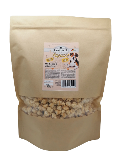 LandSnack Dog Popcorn mit Leber und Vitamine 450g