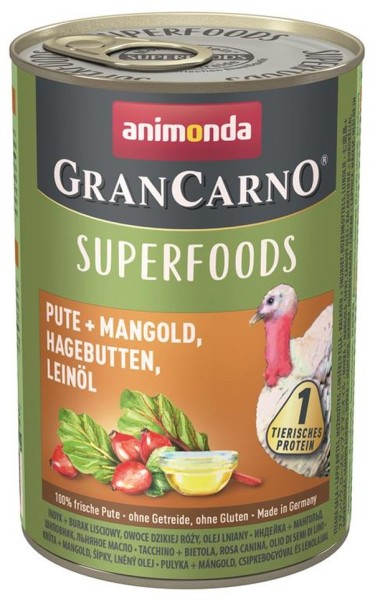 Animonda Dog Dose GranCarno Adult Superfood Pute + Mangol