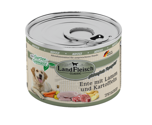 LandFleisch Dog Classic Ente mit Lamm & Kartoffeln 195g