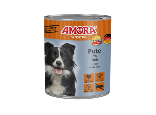 AMORA Dog Sensitive Pute+Reis 800gD