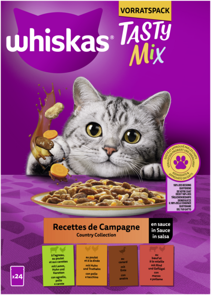 Whiskas M.P Tasty Mix CountryCol in Sauce 24x85gP