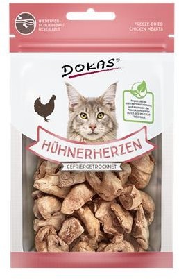 Dokas Cat Snack Hühnerherzen gefriergetr. 15g