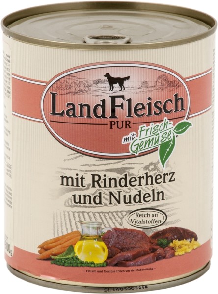 Landfleisch Pur Rinderherzen & Nudeln 800g