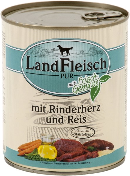 Landfleisch Pur Rinderherzen & Reis 800g