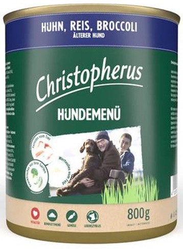 Christopherus Hundemenü -Senior - mit Huhn, Reis, Broccol