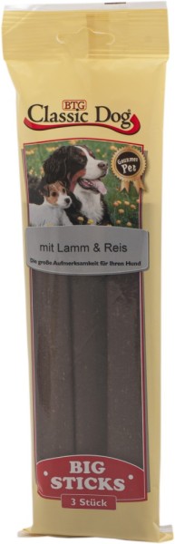 Classic Dog Snack Big Sticks Lamm & Reis 3er Pack