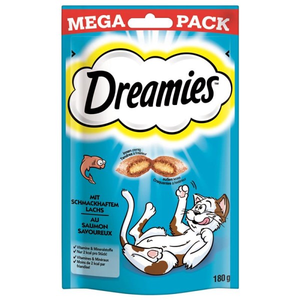 Dreamies Cat Snack mit Lachs 180g Mega Pack