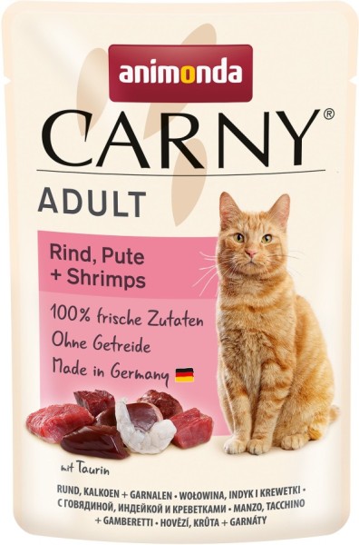 Animonda Cat Portionsbeutel Carny Adult Rind, Pute + Shri