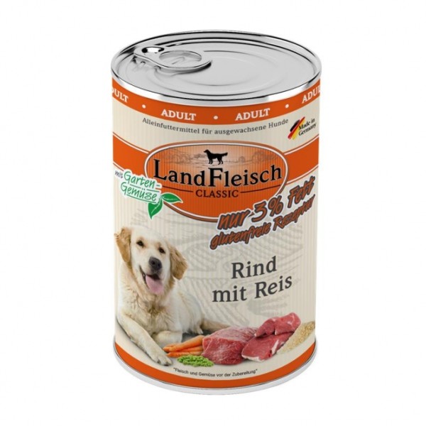 Landfleisch Dog Classic Rind mit Reis & Gartengemüse extra mager - 400g
