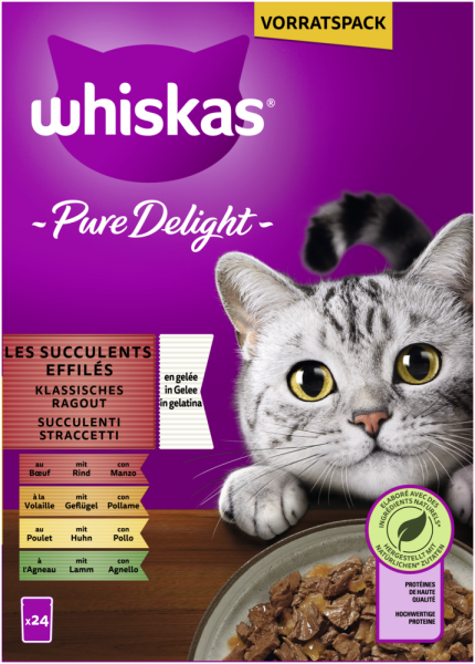 Whiskas Pure Del. Kla. Rag in Gelee 24x85gP