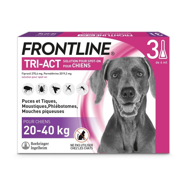 Hundepipette Frontline Tri-Act 20-40 Kg 3 Stück