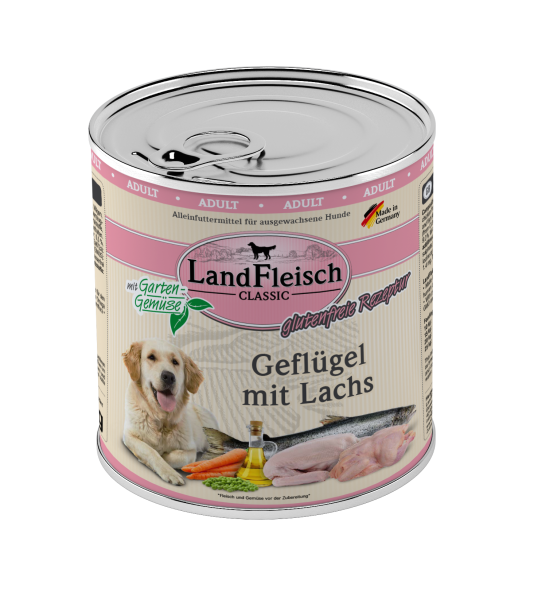 LandFleisch Dog Classic Geflügel mit Lachs 800g