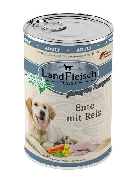 LandFleisch Dog Classic Ente mit Reis 400g