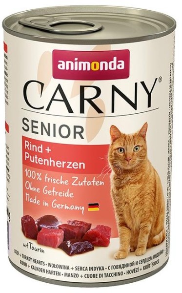 Animonda Cat Dose Carny Senior Rind & Putenherzen 400g