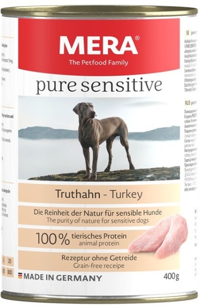 Mera Dog Pure Sensitive Meat Truthahn 400g-Dose