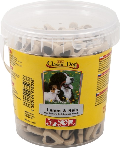 Classic Dog Snack Lamm & Reis Eimer 500g