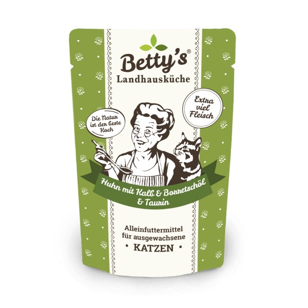 Betty's Katze Huhn & Kalb mit Borretschöl 100gP