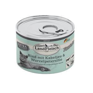 Landfleisch Cat Adult Pastete Rind, Kabeljau, Wurzelpetersilie - 195 g