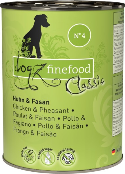 Dogz finefood Dose No. 4 Huhn & Fasan 400g
