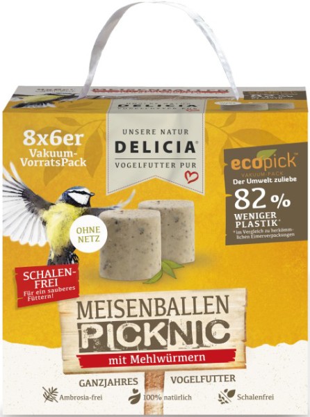 DELICIA MeisenBallen Picknik 48er mit Mehlwürmern - ohne