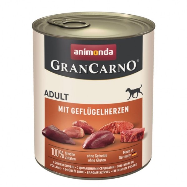 Animonda GranCarno Adult mit Geflügelherzen - 800 g