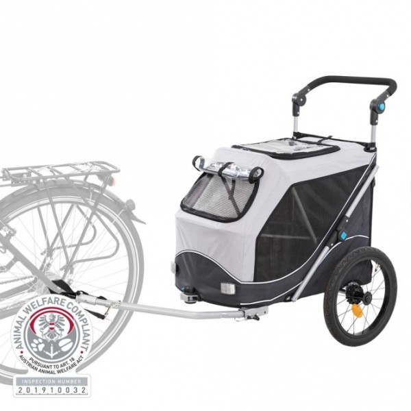 Trixie Fahrrad-Anhänger für Hunde - grau/schwarz - M