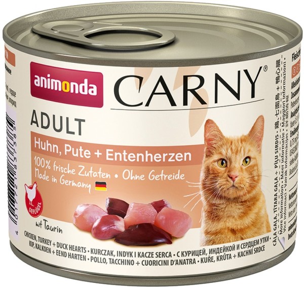 Animonda Cat Dose Carny Adult Huhn & Pute & Entenherzen 200g