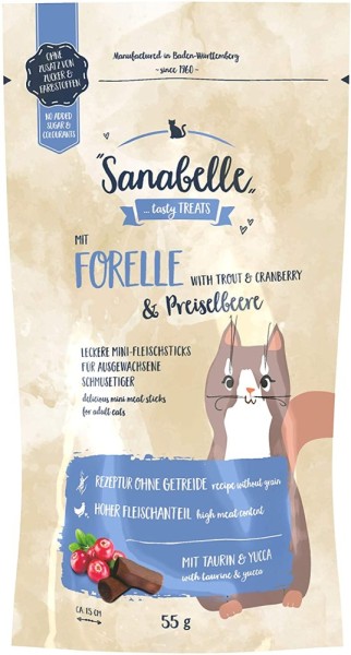 Sanabelle Snack mit Forelle & Preiselbeere 55g
