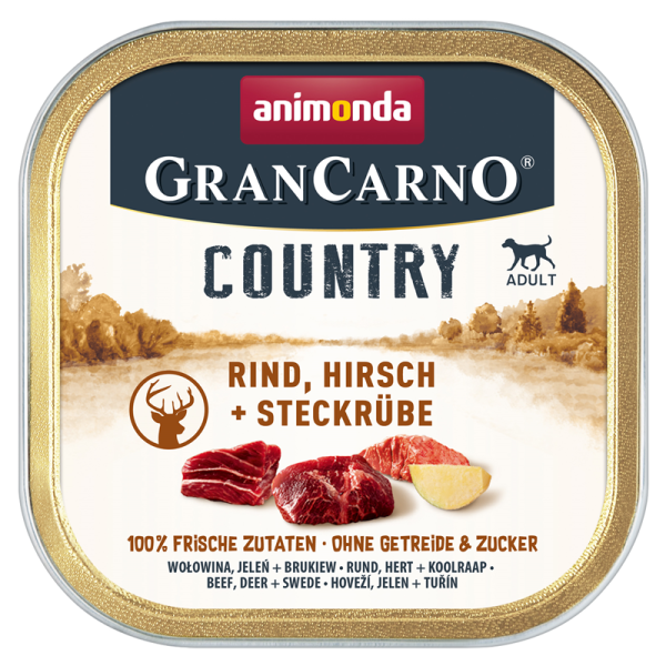 GranCarno Country Adult Rind Hirsch + Steckrübe 150gS