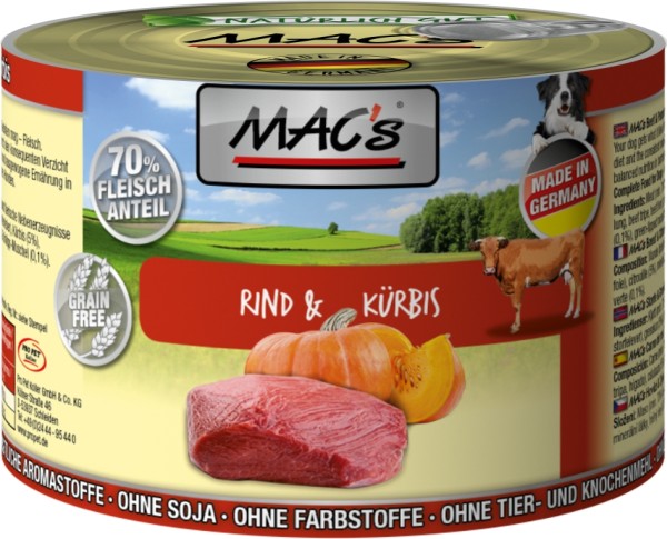 Macs Dog Rind + Kürbis 200gD