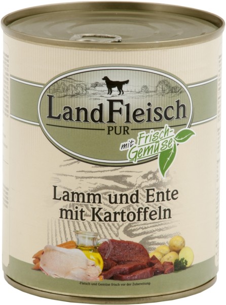 Landfleisch Dog Pur Lamm & Ente & Kartoffel 800g