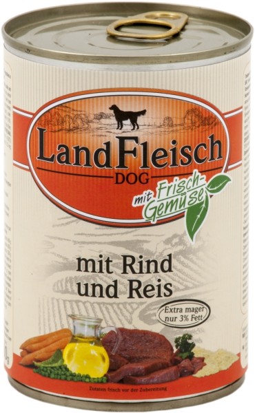 Landfleisch Dog Pur Rind&Reis extra mager 400g