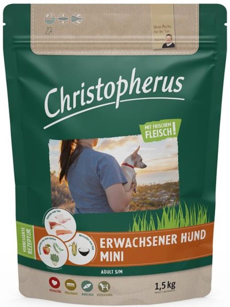 Allco Christopherus Erwachsener kleiner Hund Geflügel,Lamm, Ei & Reis 1,5kg