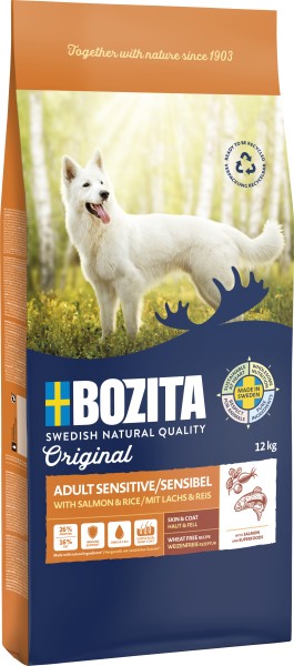 Bozita Dog Original Adult Sensitive Skin + Coat 12kg